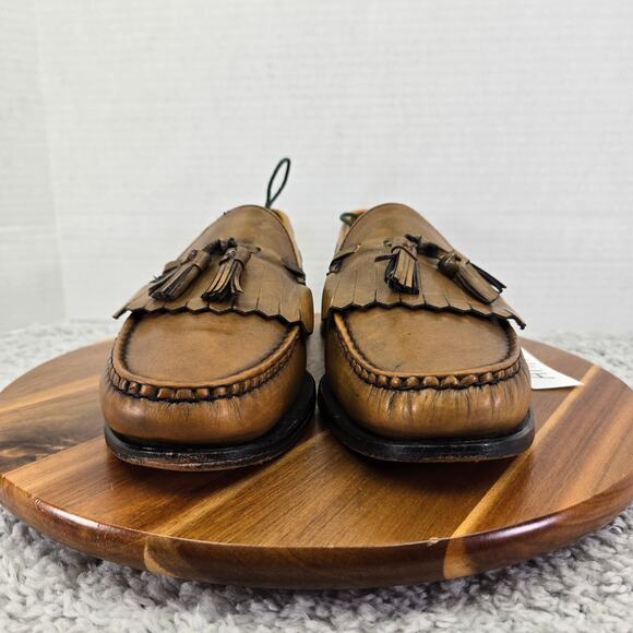 Allen Edmonds Mens 10D Lowry Hill Tan Brown Leather Casual Kiltie Tassel Loafer main image 12